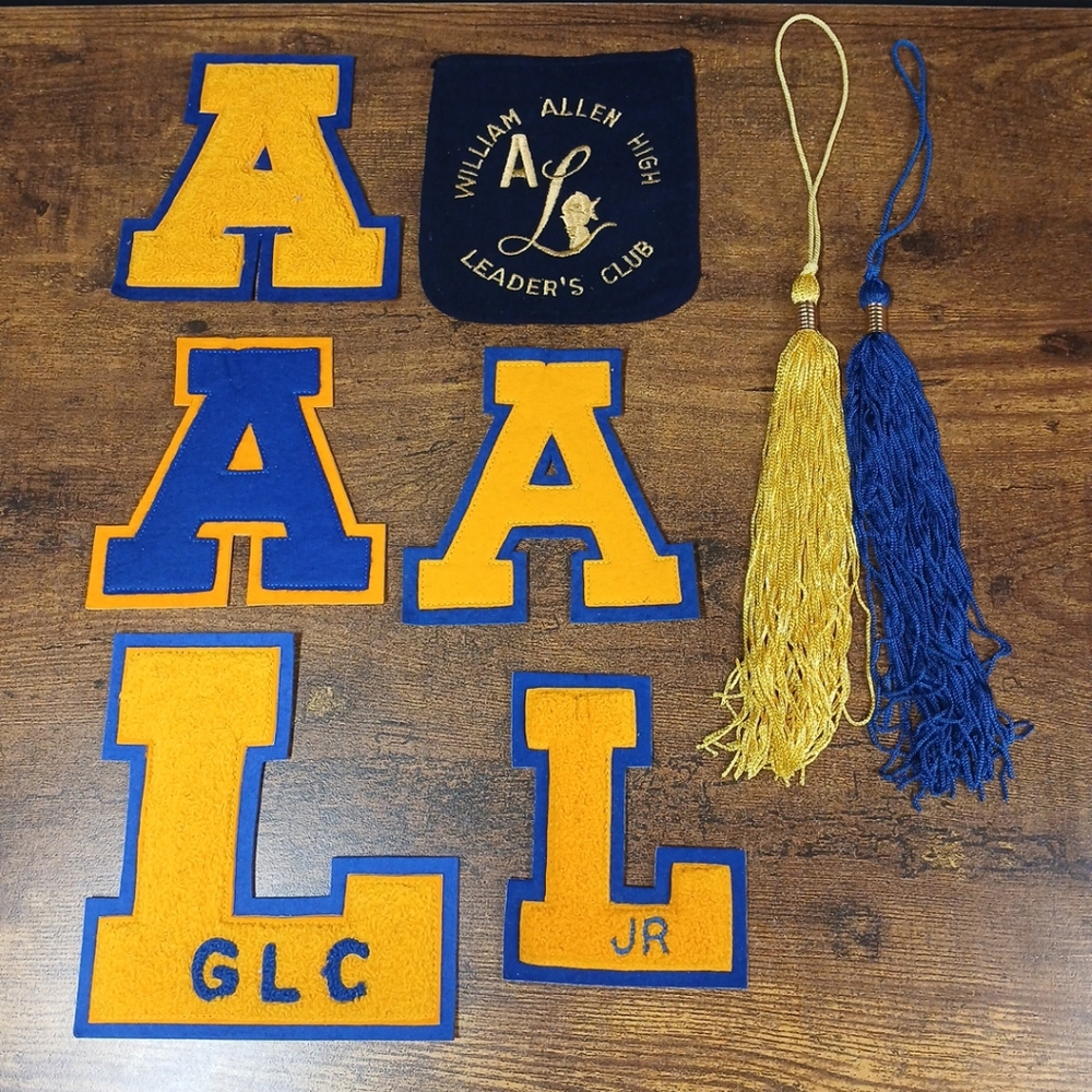 Lot of Vintage William Allen High School, Allentown PA, Letter Patches & Tassels